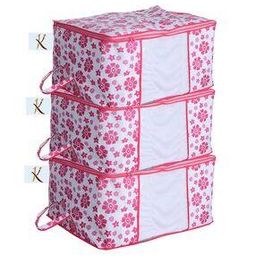Set of 3 Floral Print Storage Organisers-21
