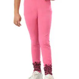 Leggings with Floral Print Hem-image-61