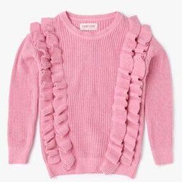 Ribbed Pullover with Ruffle Accent-image-9