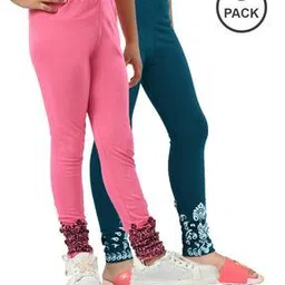 indiweaves Pack of 2 Leggings with Floral Print Hem-picture-49