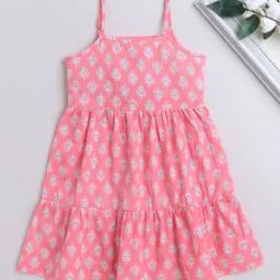 Girls Floral Print Fit & Flare Dress-image-52