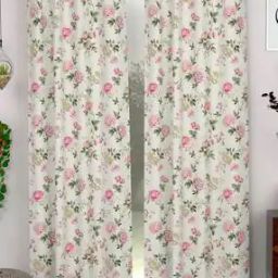 Set of 2 250 TC Floral Print Door Curtains-image-44
