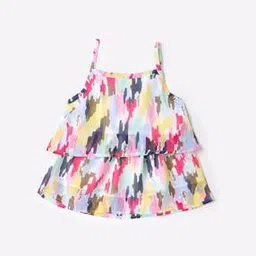 Printed Square-Neck Tiered Top-image-62