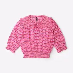 Printed Top with Tie-Up-image-47
