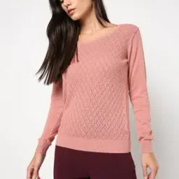 Argyle Pattern Round-Neck Pullover-25