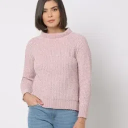Raised-Neck Chenille Sweater with Raglan Sleeves-image-87