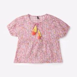 Floral Print Round-Neck Top-image-86