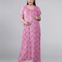 Women Embroidered Round-Neck Nightie-image-68