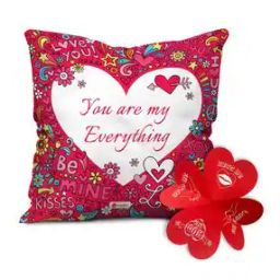 Typographic Print Square Cushion 12" x 12"-19