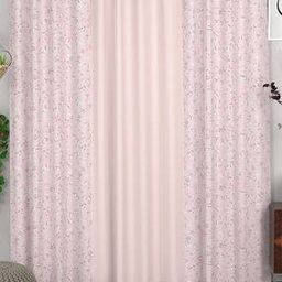 Set of 3 Floral Print Door Curtains with Eyelets-24
