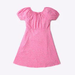 Polka-Dot Print A-Line Dress-2