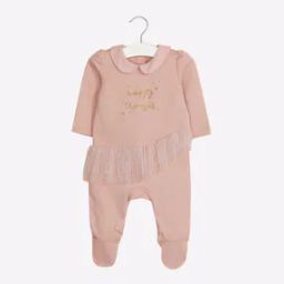 Typographic Print Bodysuit with Frilled Lace Panel-35