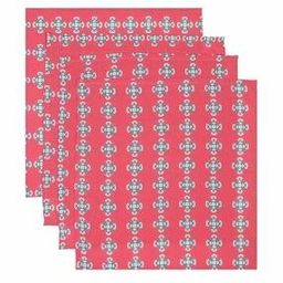 Set of 4 Leaf Print Washable Table Napkins-image-5