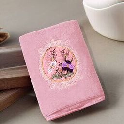 420 GSM Cotton Bath Towel with Floral Embroidery-image-16