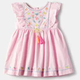 Girls Embroidered Fit & Flared Dress-picture-35