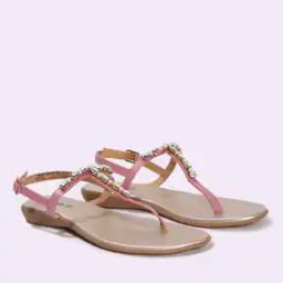 Women Embellished T-Strap Sandals-image-91