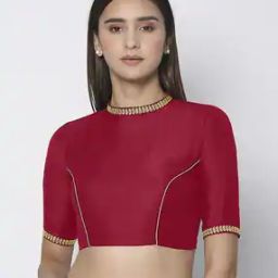 High-Neck Back-Open Blouse-picture-21