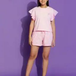 Women Tropical Print T-Shirt & Shorts Set-image-55