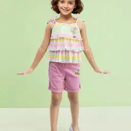 Girls Striped Top with Shorts-image-100