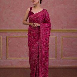 Women Embroidered Saree with Blouse Piece-image-0