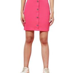 Ribbed A-Line Skirt with Elasticated Waistband-image-57
