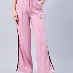 Women Flared Track Pants with Contrast Panel-image-91