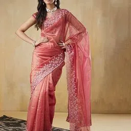 Women Embroidery Ready To Wear Saree -image-1