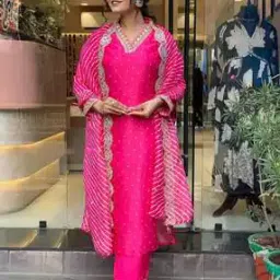 Women Embroidered Straight Kurta Set-image-50