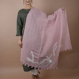 Women Embroidered Stole with Tassels-image-13