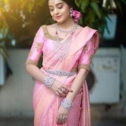 Banarasi Woven Saree with Contrast Border-image-35
