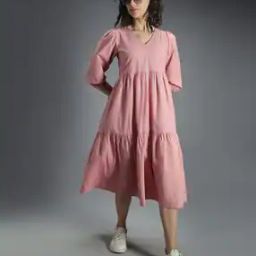 Women V-Neck A-line Dress-image-61
