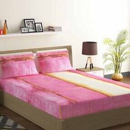 200 TC  Bed Sheet with 2 Pillow Cover-image-0