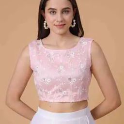 Women Embroidered Side-Open Blouse-23