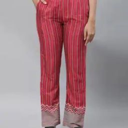 Women Striped Straight Fit Palazzos with Insert Pockets-picture-45