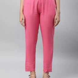 Women Slim Fit Pants with Insert Pockets-image-5