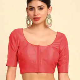 Women Round-Neck Front Open Blouse-37