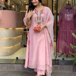 Women Embroidered Straight Kurta Set-image-65