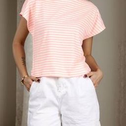 Shein Medium Length Extended Sleeves Striped Loose Fit Top-image-2