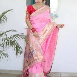 Women Zari Woven Soft Paithini Silk Saree-image-1
