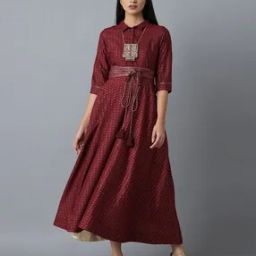 Micro Print A-Line Dress-3