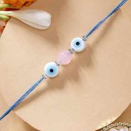 Evil-Eye Beaded Tie-Up Rakhi with Roli Rice-image-57