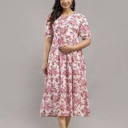 Women Rayon Floral Tiered Dress-image-2