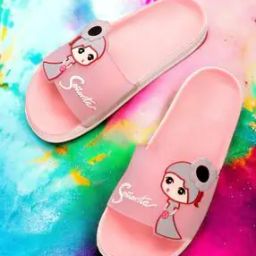 Typographic Print Open-Toe Slip-On Slides-16