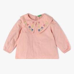 Girls Embroidered Collar Regular Fit Top-image-1