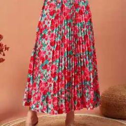 Women Floral Print A-Line Skirt-image-8