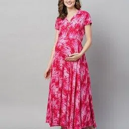 Tie & Dye Print Gown Dress-image-19