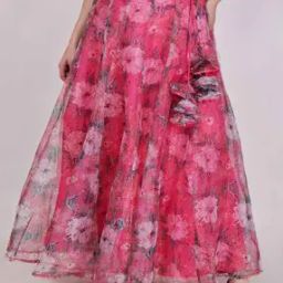 Women Floral Print Flared Skirt-image-84