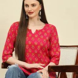 Women Floral Print Pure Cotton Straight Kurti-image-53