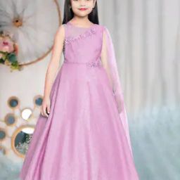 Girls Fit & Flare Dress with Floral-Applique-image-54