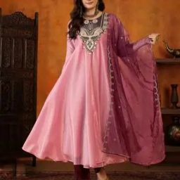 Women Embroidery A-line Kurta Set-image-35